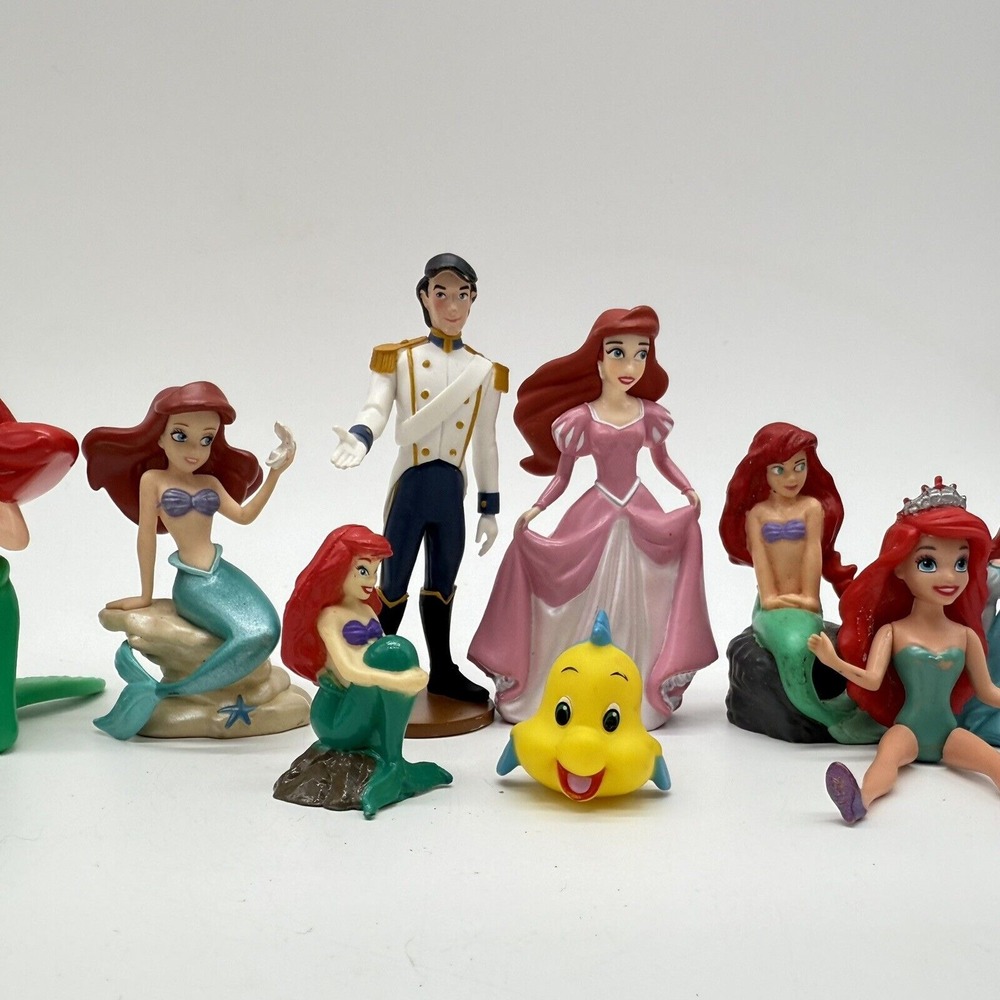 Disney Little Mermaid Figure Toy Lot 11 Cake Toppers PVC‎ Prince Ariel - Picture 4 of 5